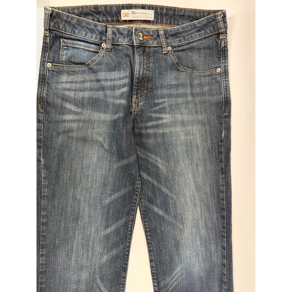 Lee Modern Series L342 Straight Fit Jeans Dark Wash Blue Mens 33x32